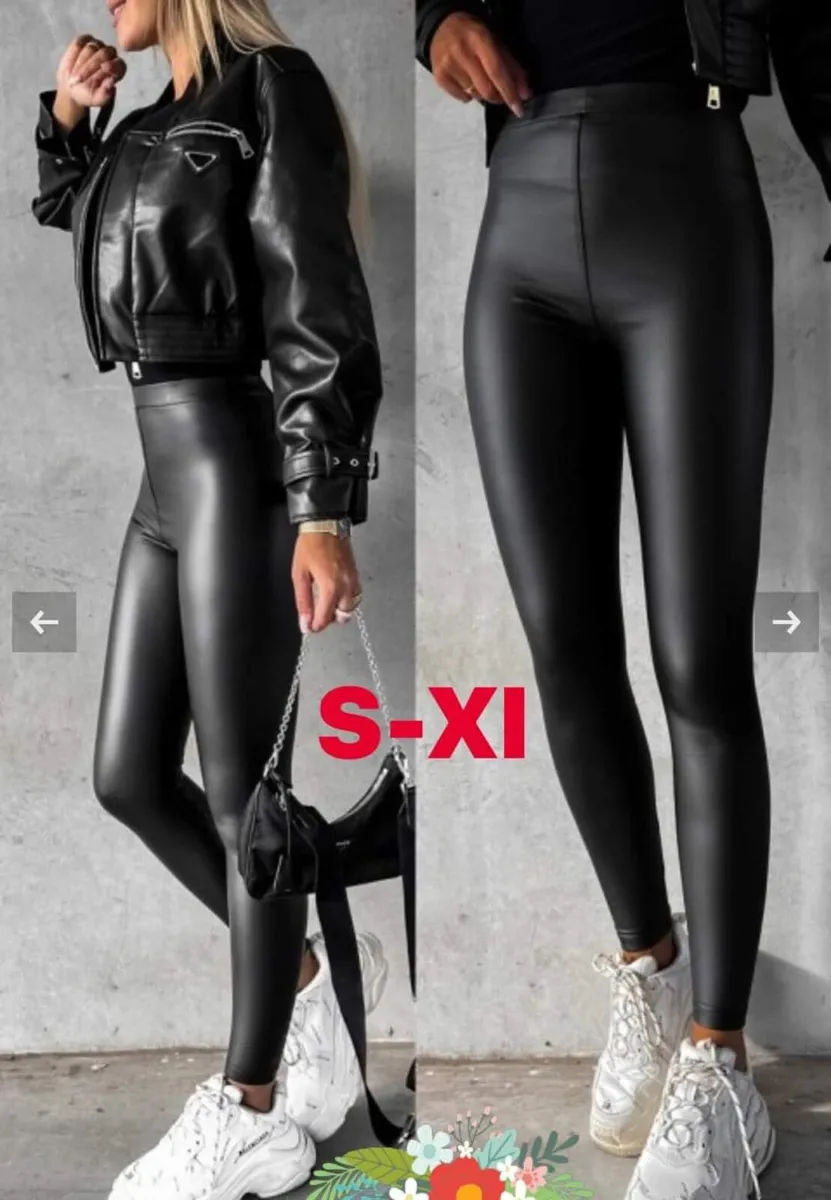 High Waist PU Leggings skinny - Image 3