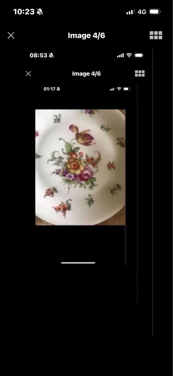 Antique Hand Painted Meissen Plate Set - Image 4
