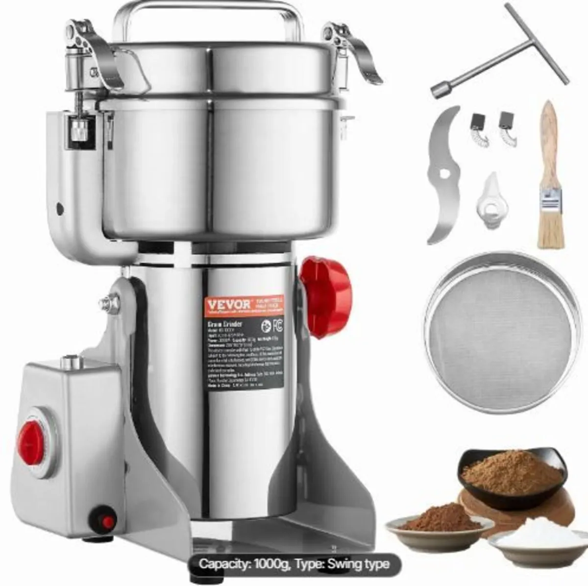 1000g Electric Grain Mill Grinder - Image 1