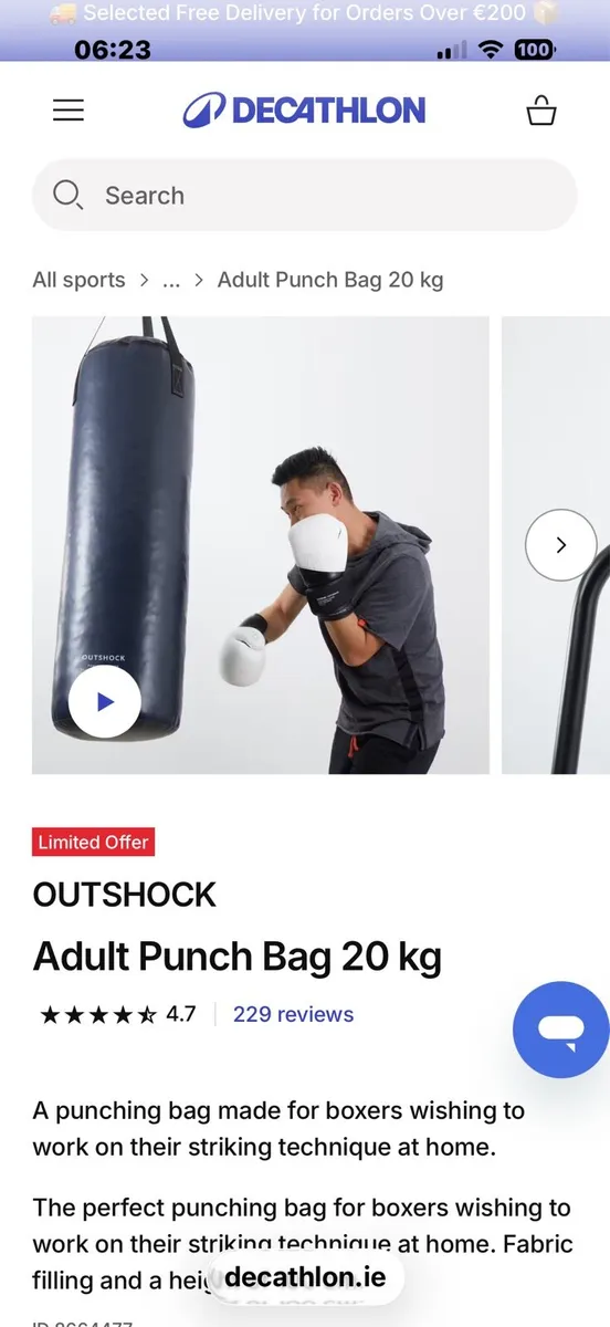 OUTSHOCK 20kg Punchbag & Stand - Image 2