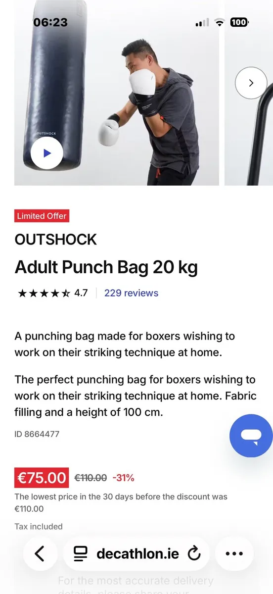 OUTSHOCK 20kg Punchbag & Stand - Image 3