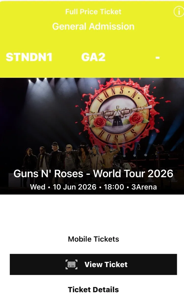 Guns N Roses Ticket