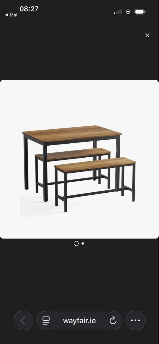 Dining Table and Benches - Image 1