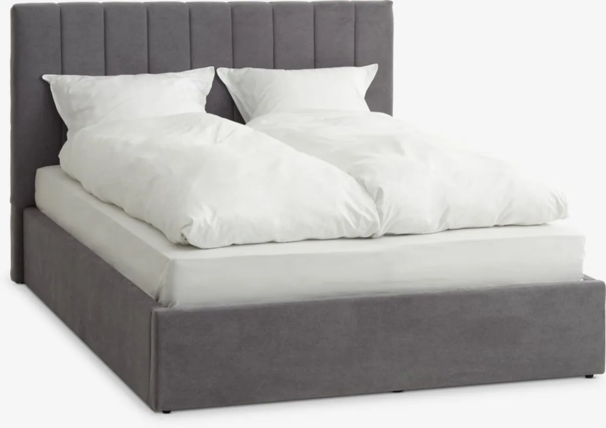 Bed frame HASLEV KNG dark grey /w storage - Image 2