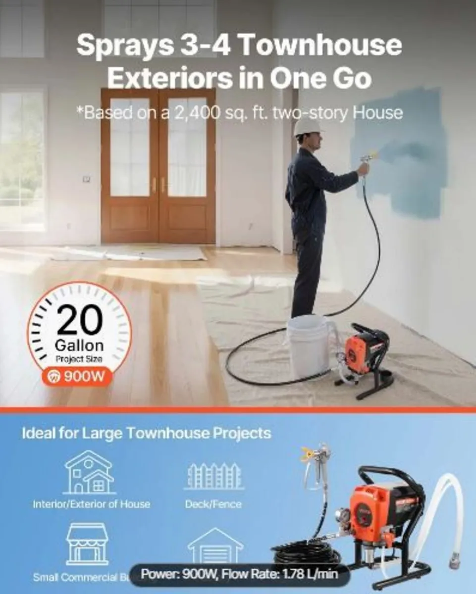 Stand Airless Paint Sprayer, 900W - Image 2