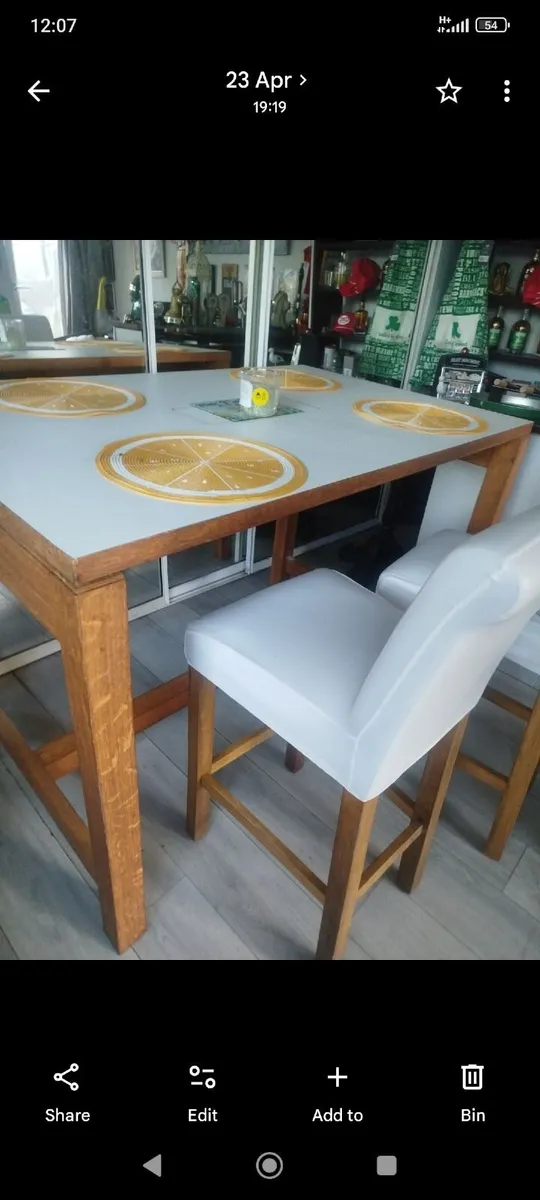 High table and 2 Stools - Image 2