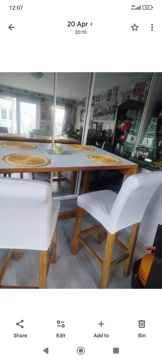 High table and 2 Stools - Image 3