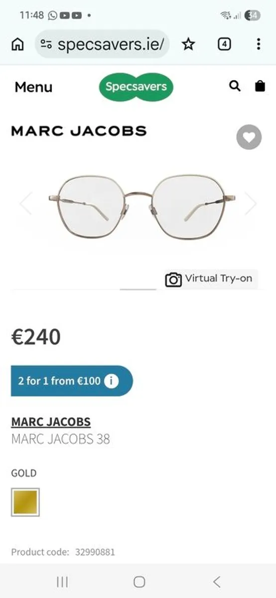 womens glasses  Marc Jacobs - Image 1