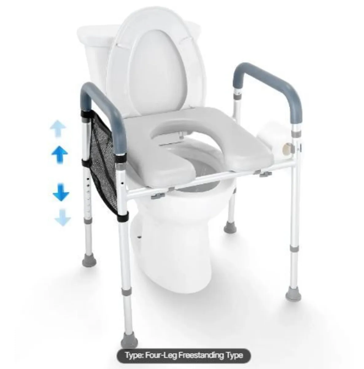 Raised Toilet Seat, 7-Position Height Adjustment - Image 1