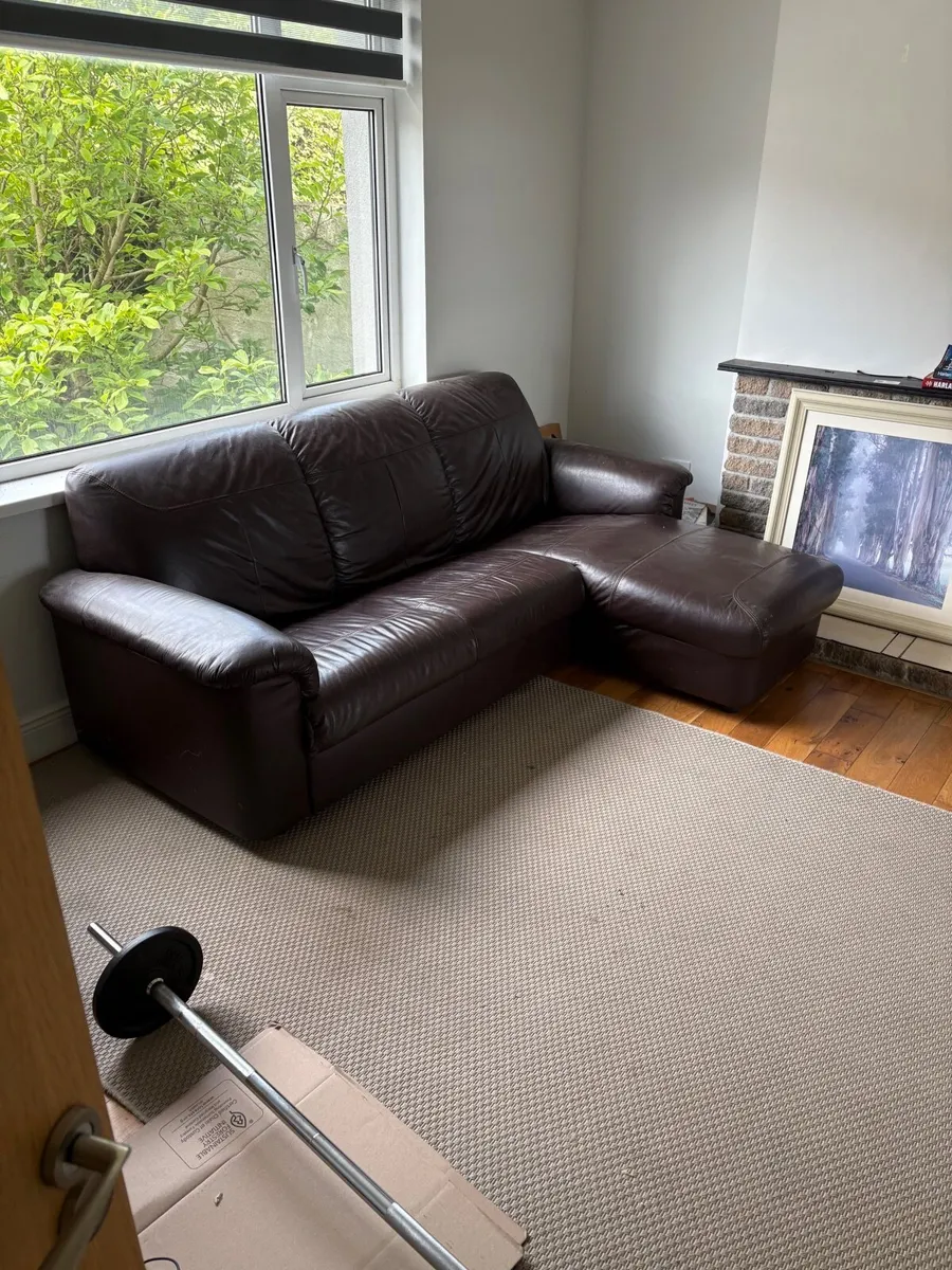 IKEA leather sofa L - Image 1