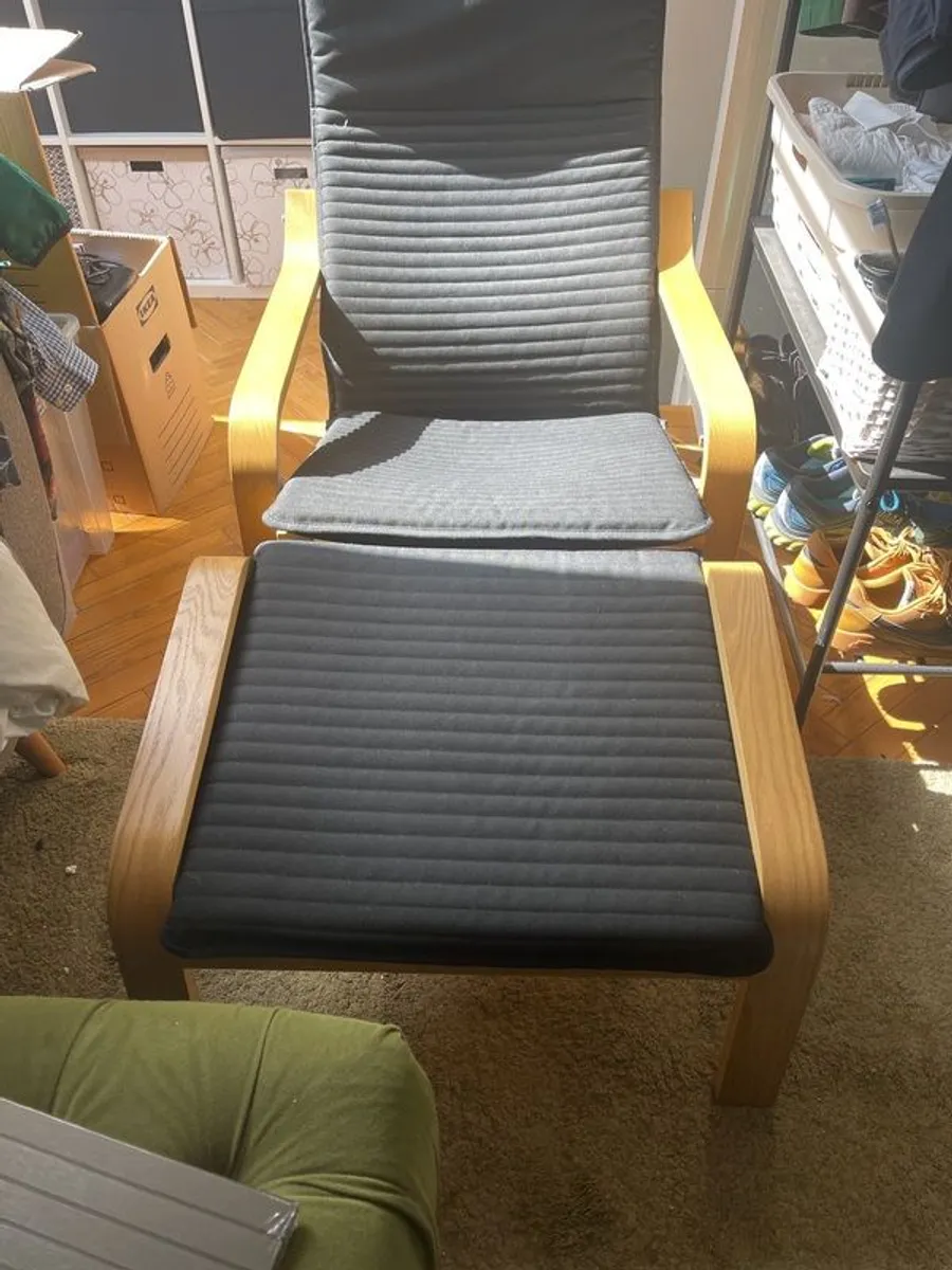 IKEA Poang Arm Chair and footstool - Image 1