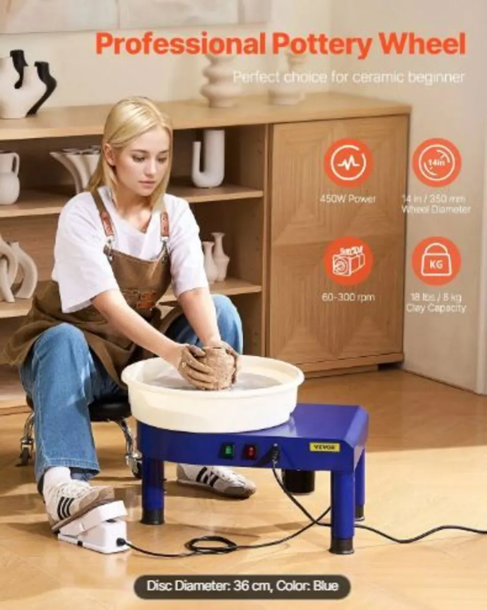 Pottery Wheel, 35 cm Ceramic Wheel Forming Machine - Image 4