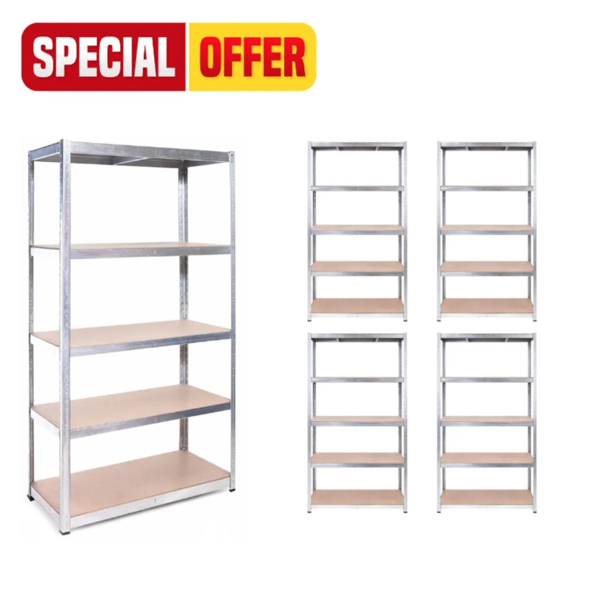 5x bay special on flatpack shelving - Image 1