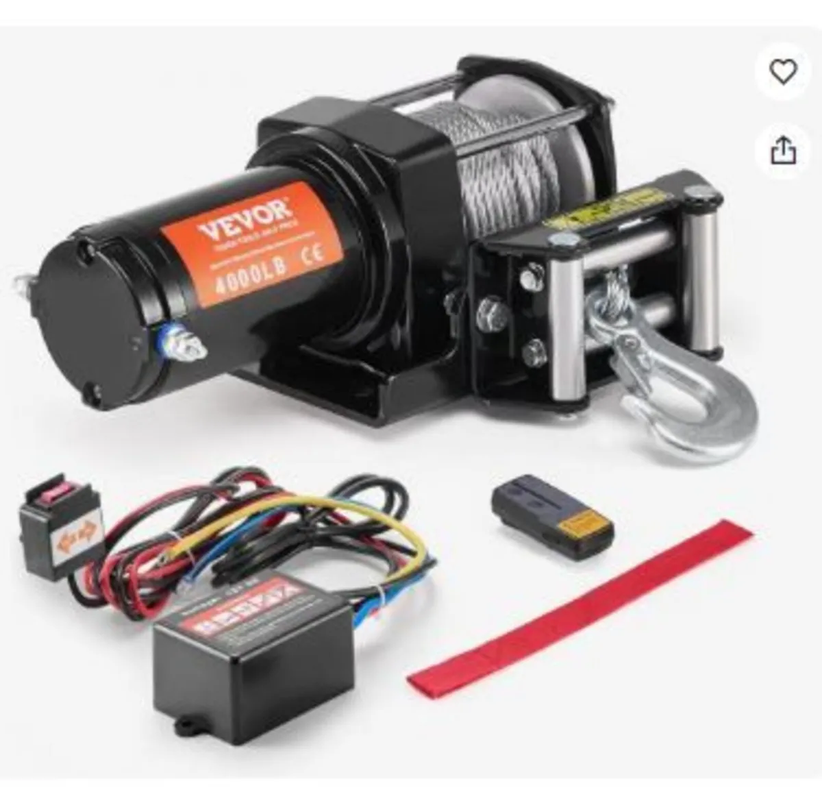 Electric Winch ATV UTV 1814.4 kg Steel - Image 1