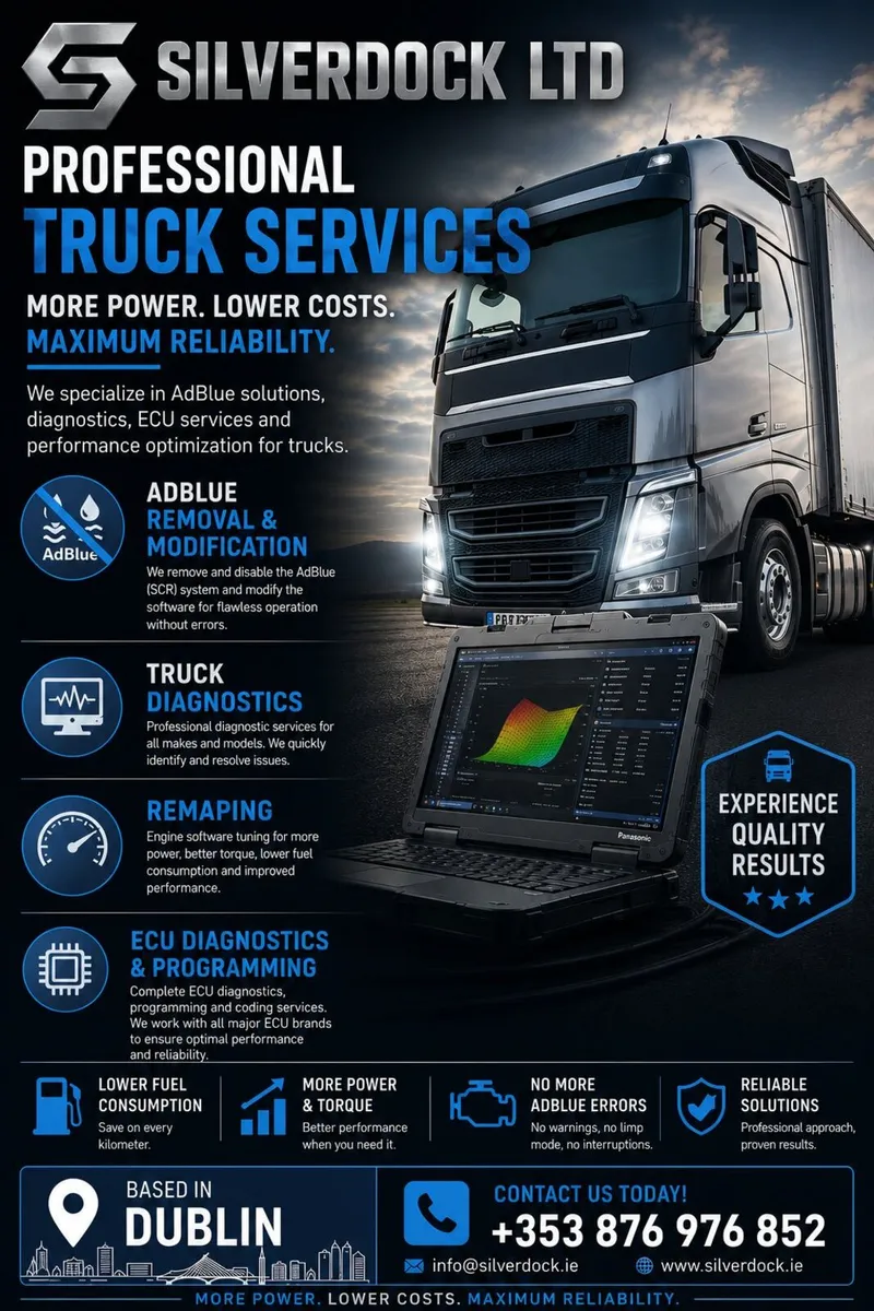 Truck ECU diagnostics, Remapping, Ad Blue issues