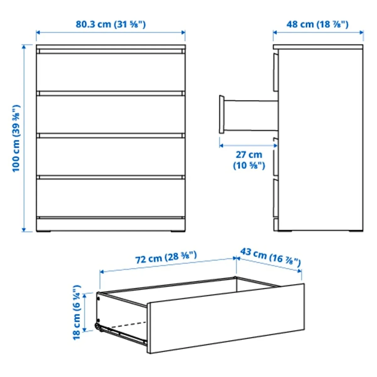 IKEA Malm 4 chest of drawers - Image 2