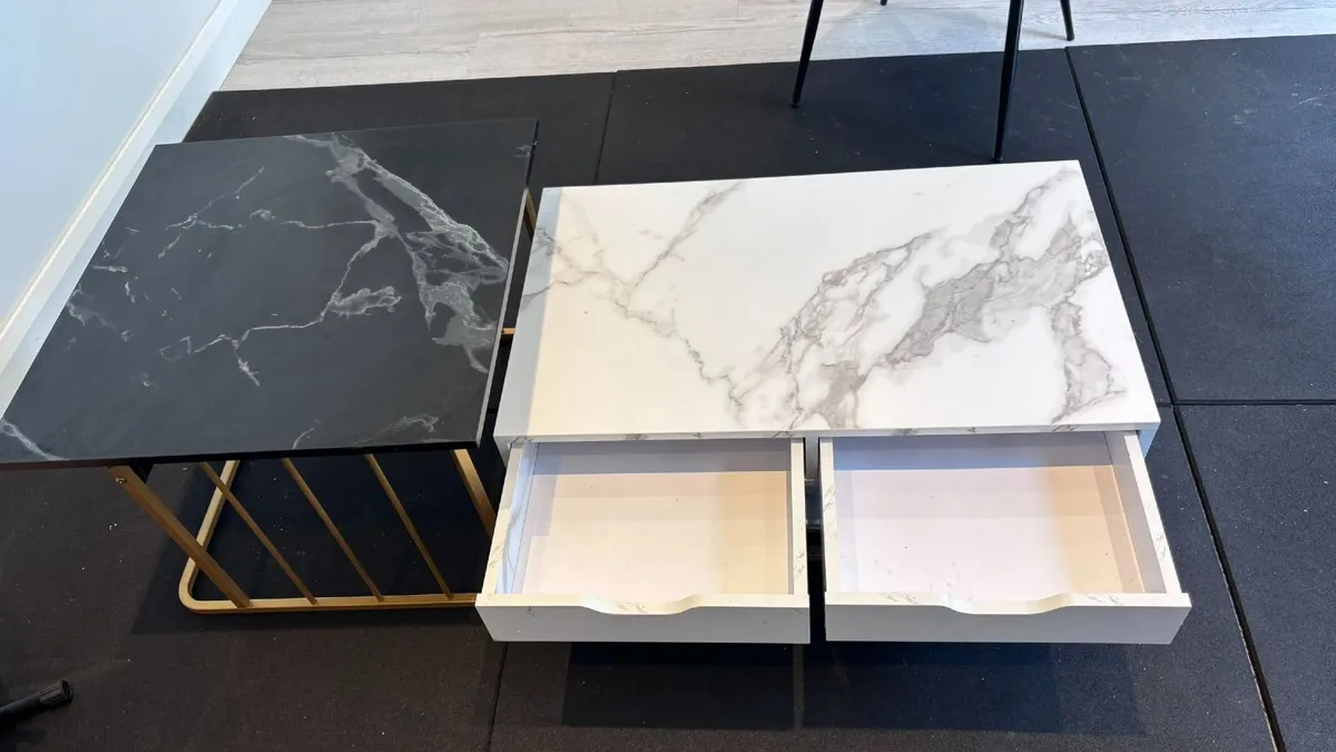 Modern Coffee Table Set of 2 with Drawers - Image 3