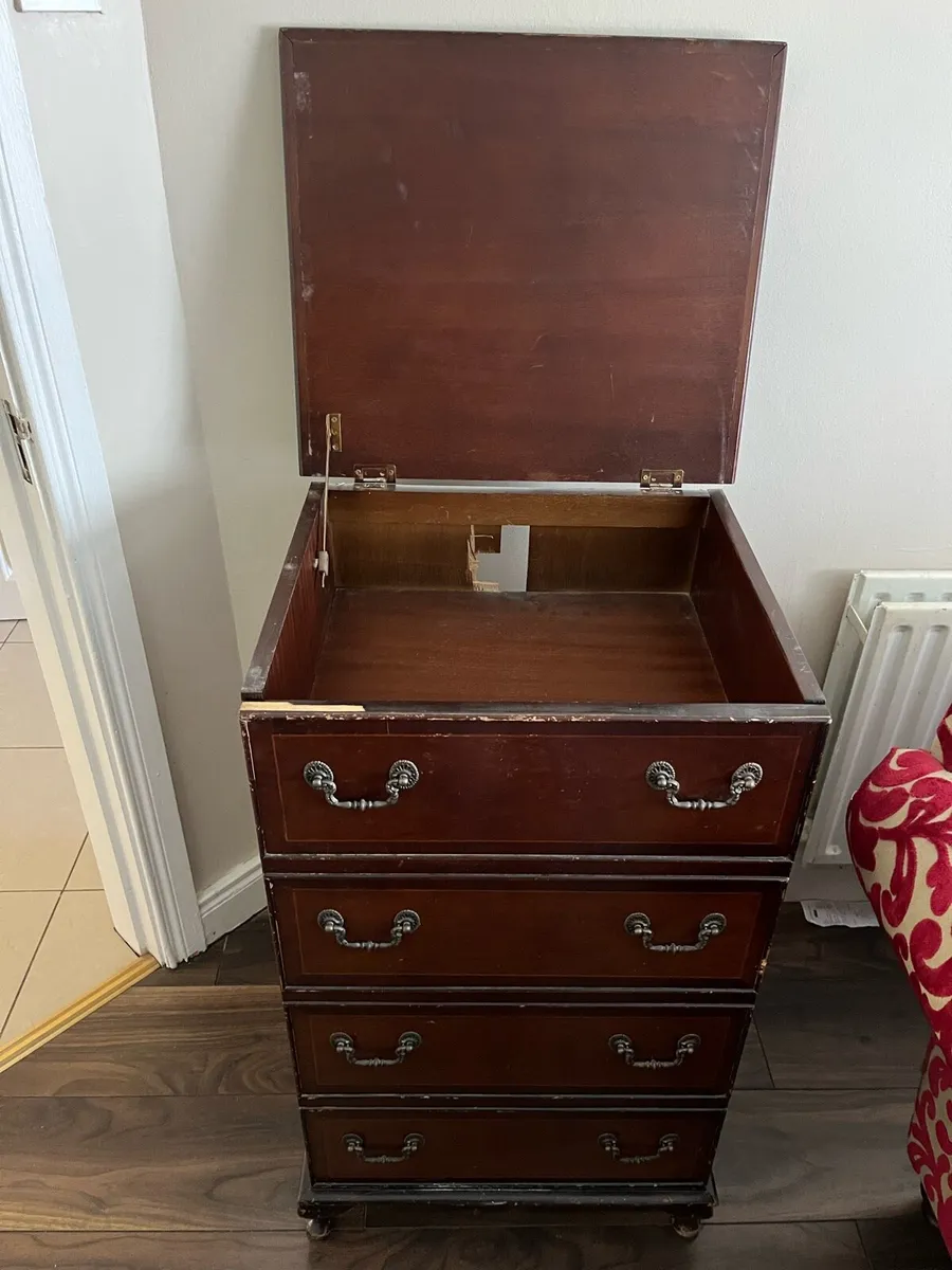Record Player Vintage Cabinet - Hinged Top - Image 1