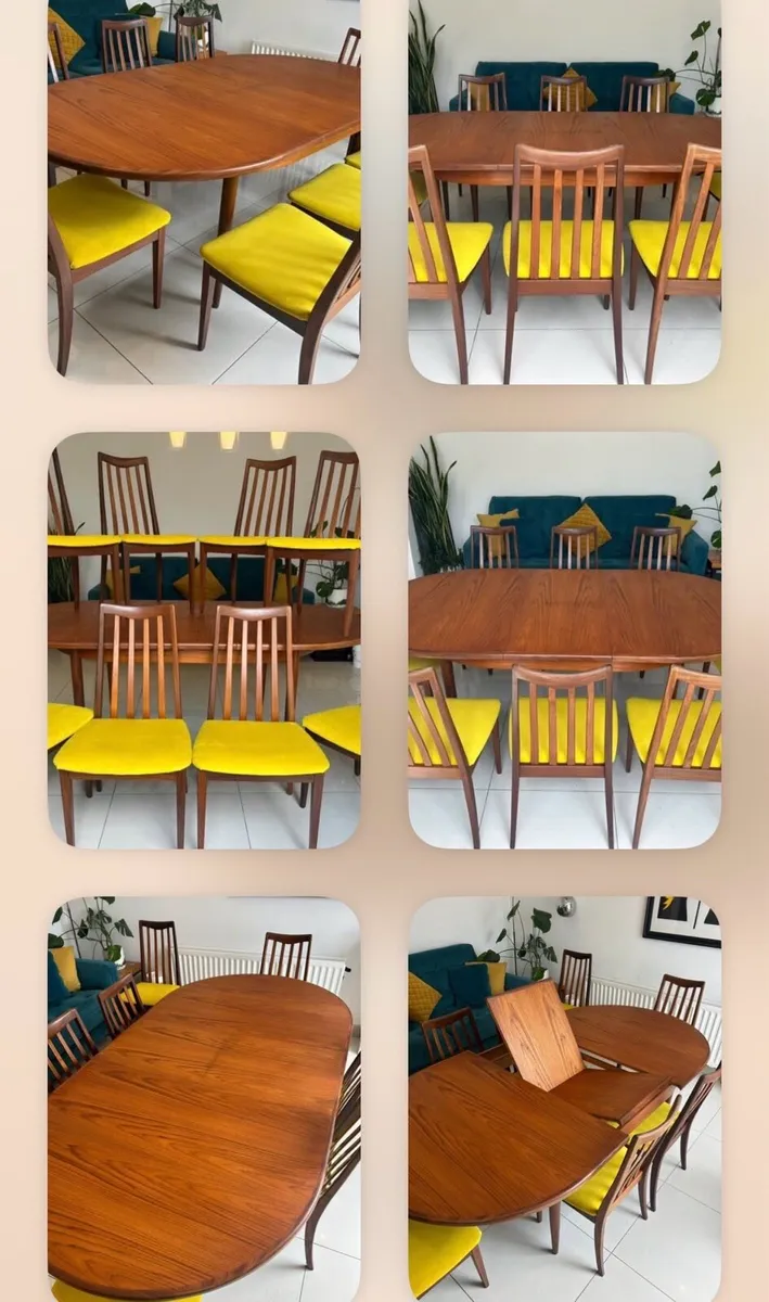G Plan fresco extendable table and 8 chairs - Image 2