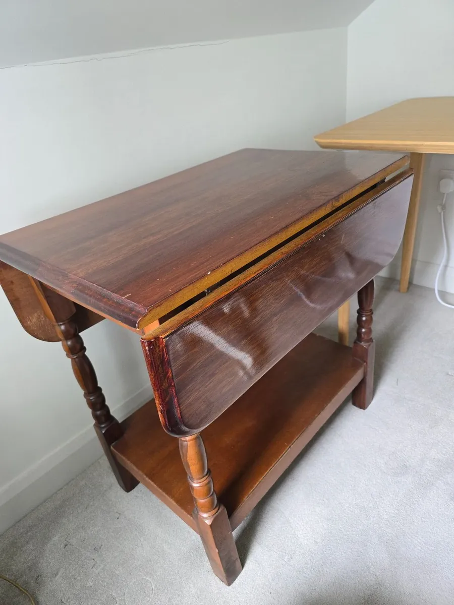 Vintage wooden drop-side table - Image 1
