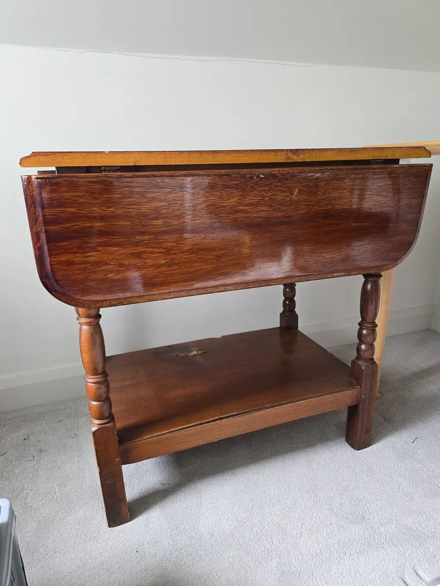 Vintage wooden drop-side table - Image 2