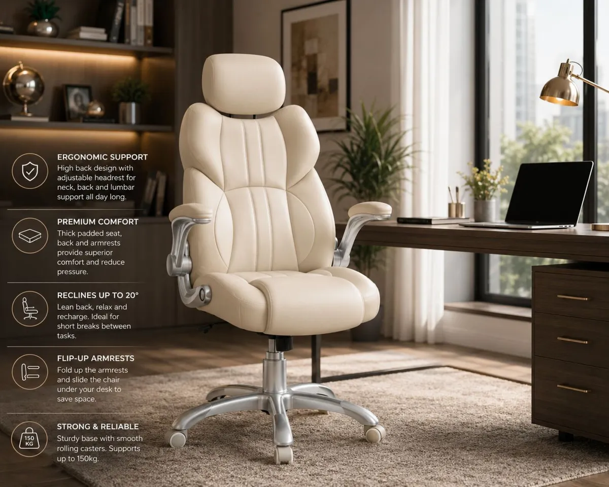Executive Office Chair with Adjustable Headrest Er - Image 1