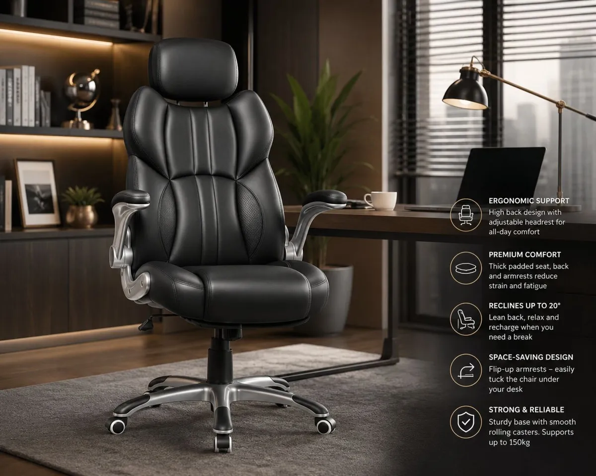 Executive Office Chair with Adjustable Headrest Er - Image 1