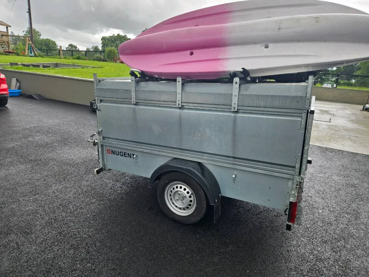 Nugent 7x4 single axel trailer with roof - Image 1