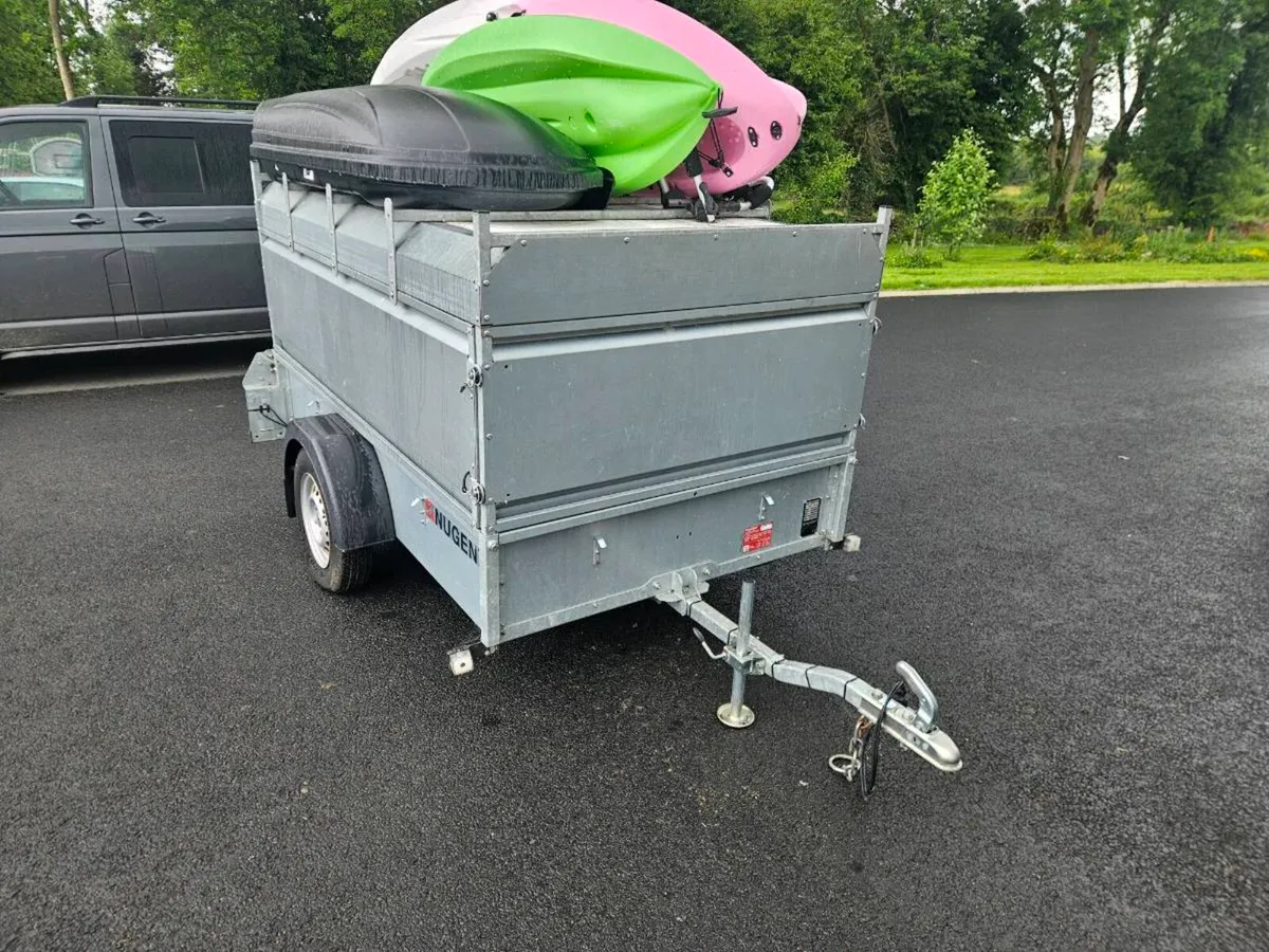 Nugent 7x4 single axel trailer with roof - Image 4