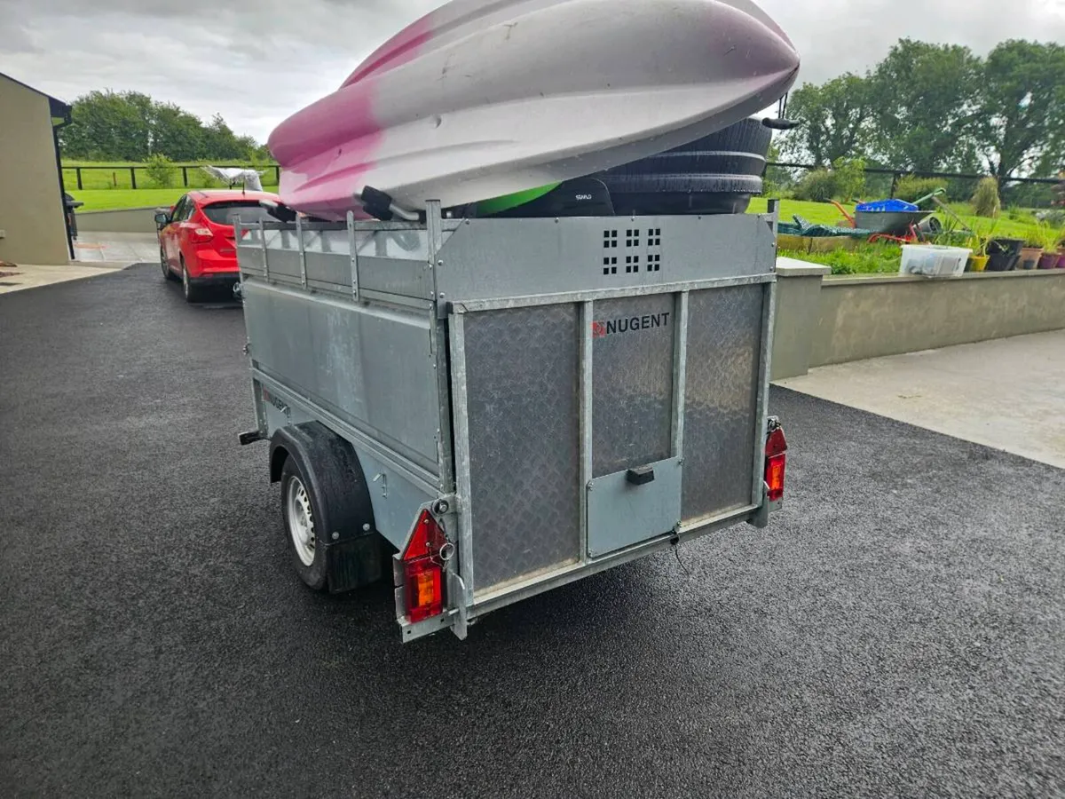 Nugent 7x4 single axel trailer with roof - Image 2