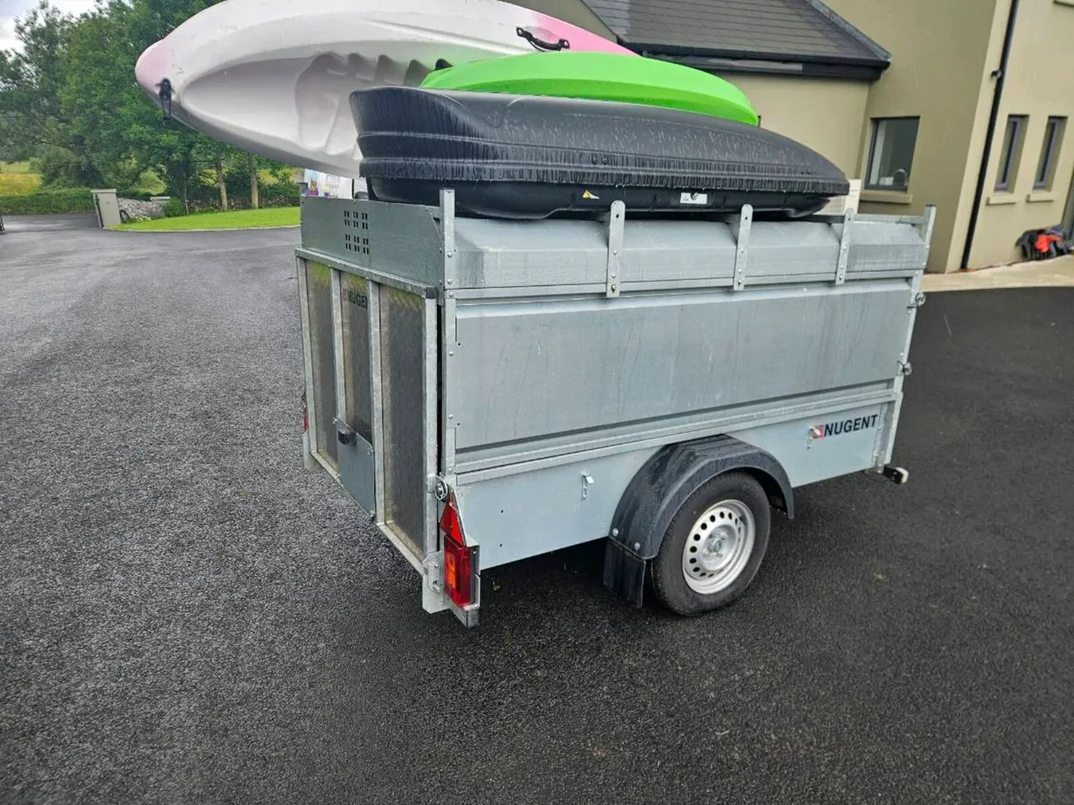 Nugent 7x4 single axel trailer with roof - Image 3