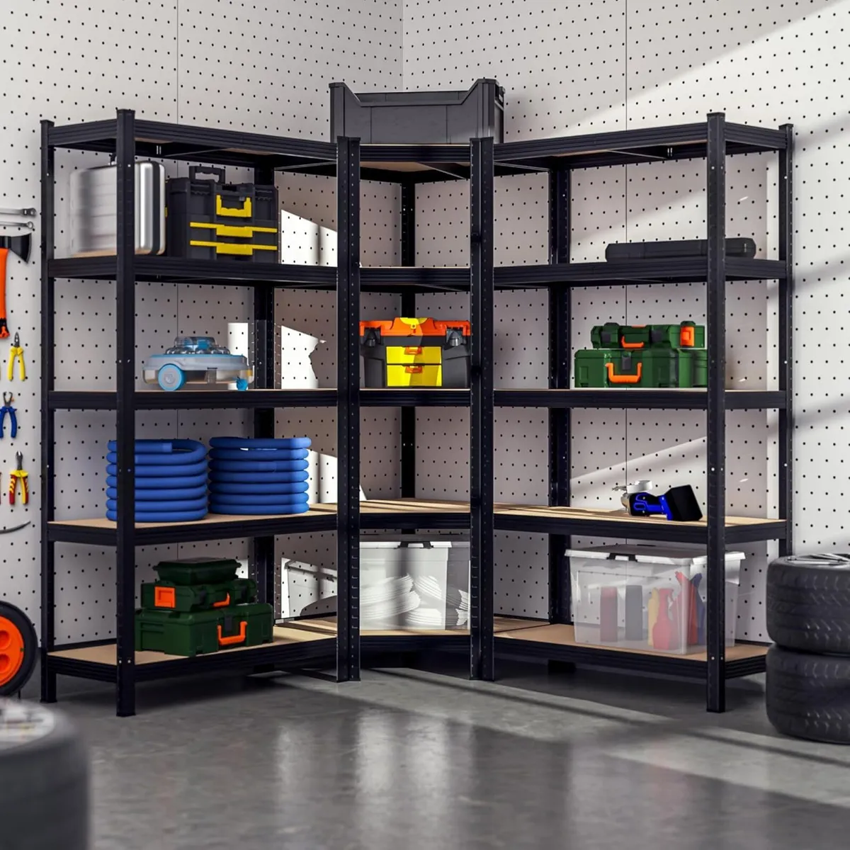 Set of 3 Heavy Duty Corner Shelving Units 2625kg C - Image 4