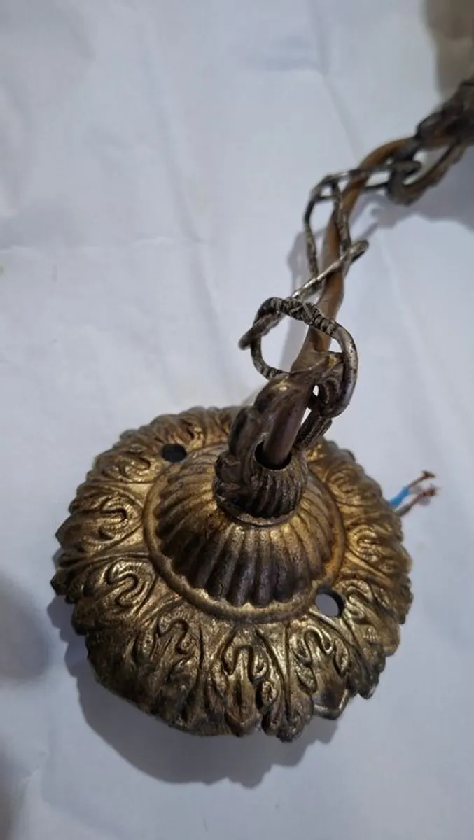Vintage Ceiling Pendant Light c 1980 - Image 2