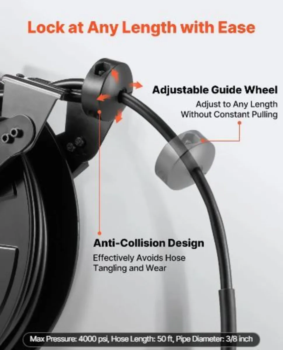Pressure Washer Hose Reel, 15.2 m x 9.5 mm - Image 3