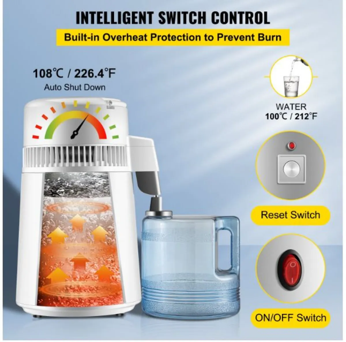 4L Pure Water Distiller 1L/h Water Purifier Filter - Image 2