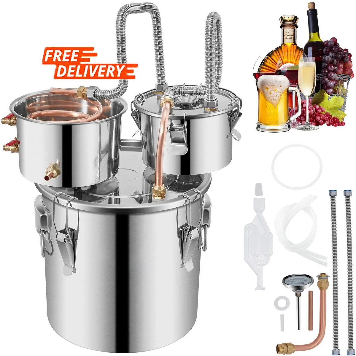 12L 3Gal Moonshine Still Distiller Stainless Steel - Image 1