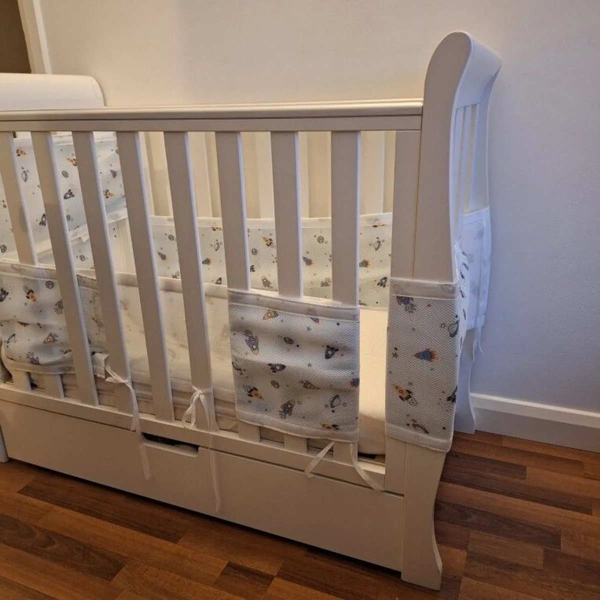 Obaby Space Saver Cot + Mattress + 3 Sheets (Cost - Image 4