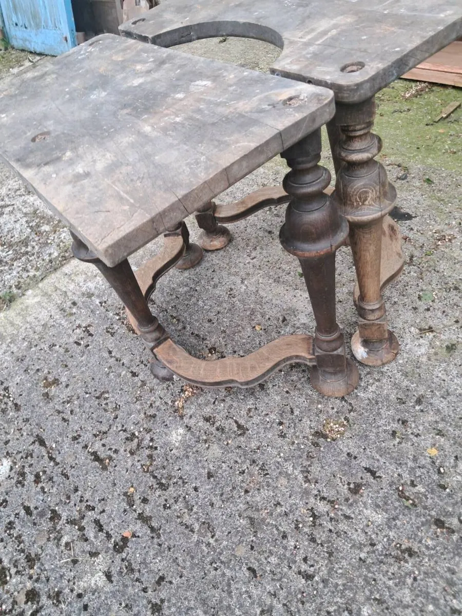 2 oak table bases stands - Image 2