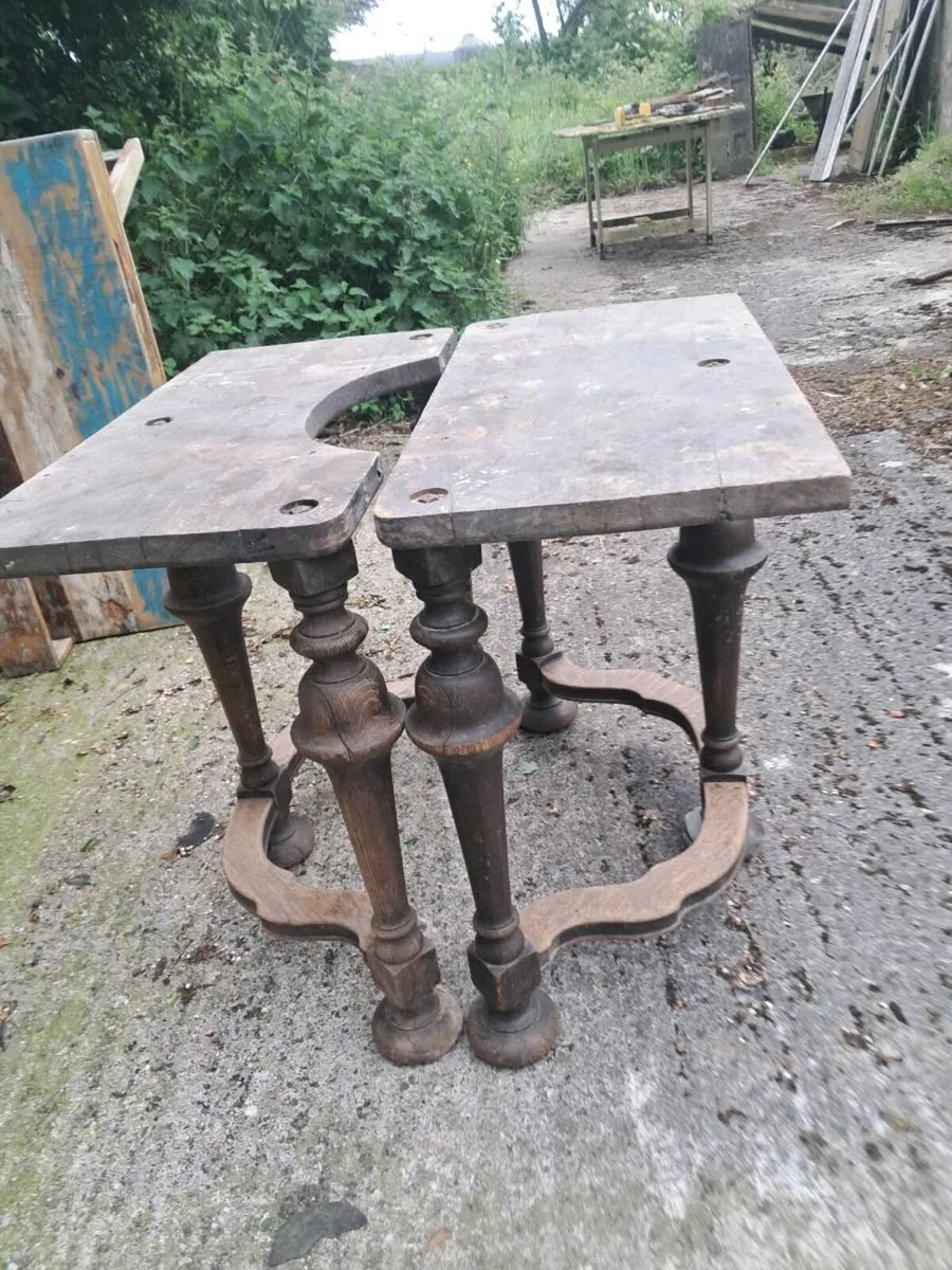 2 oak table bases stands - Image 1