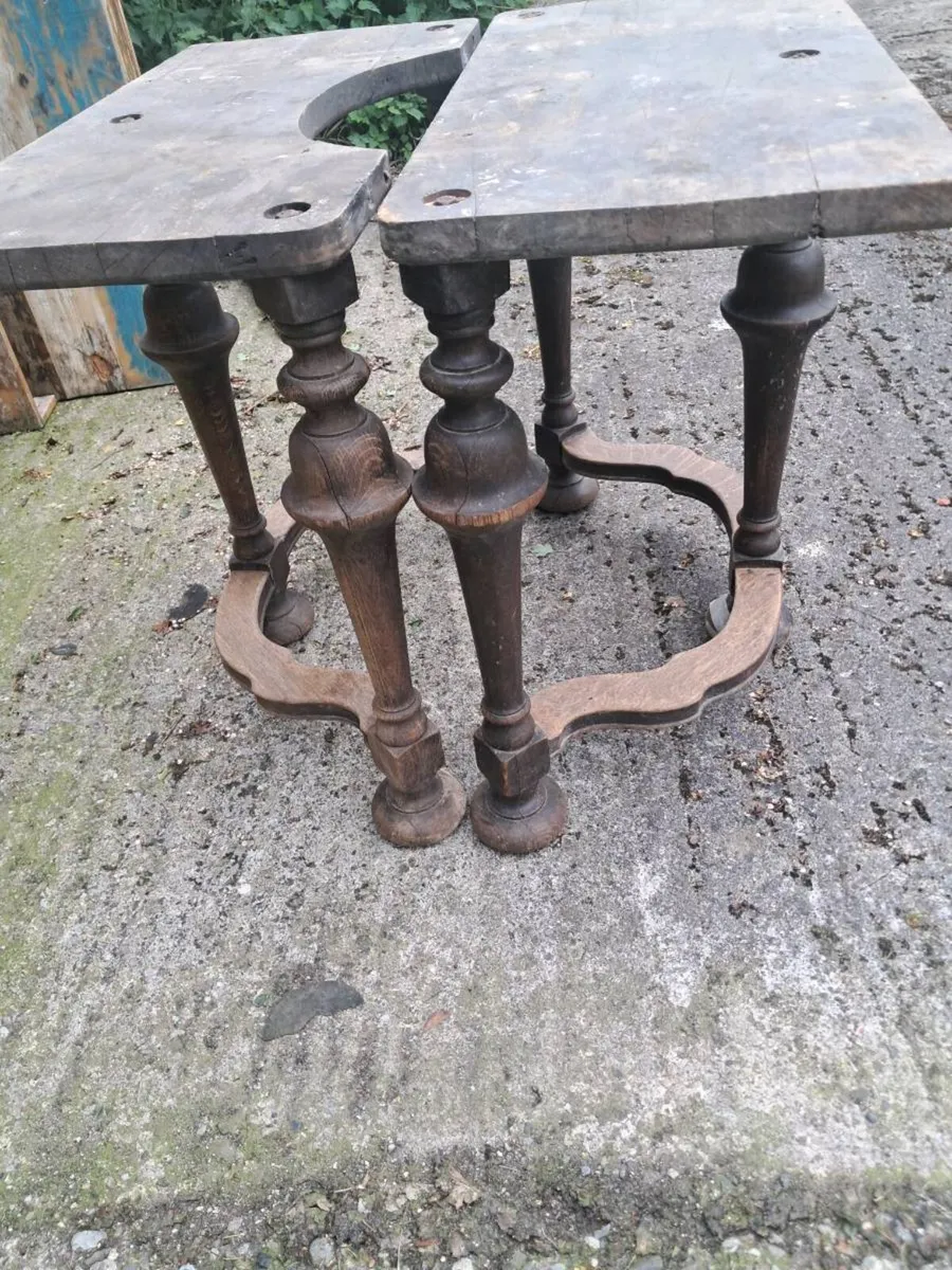 2 oak table bases stands - Image 4