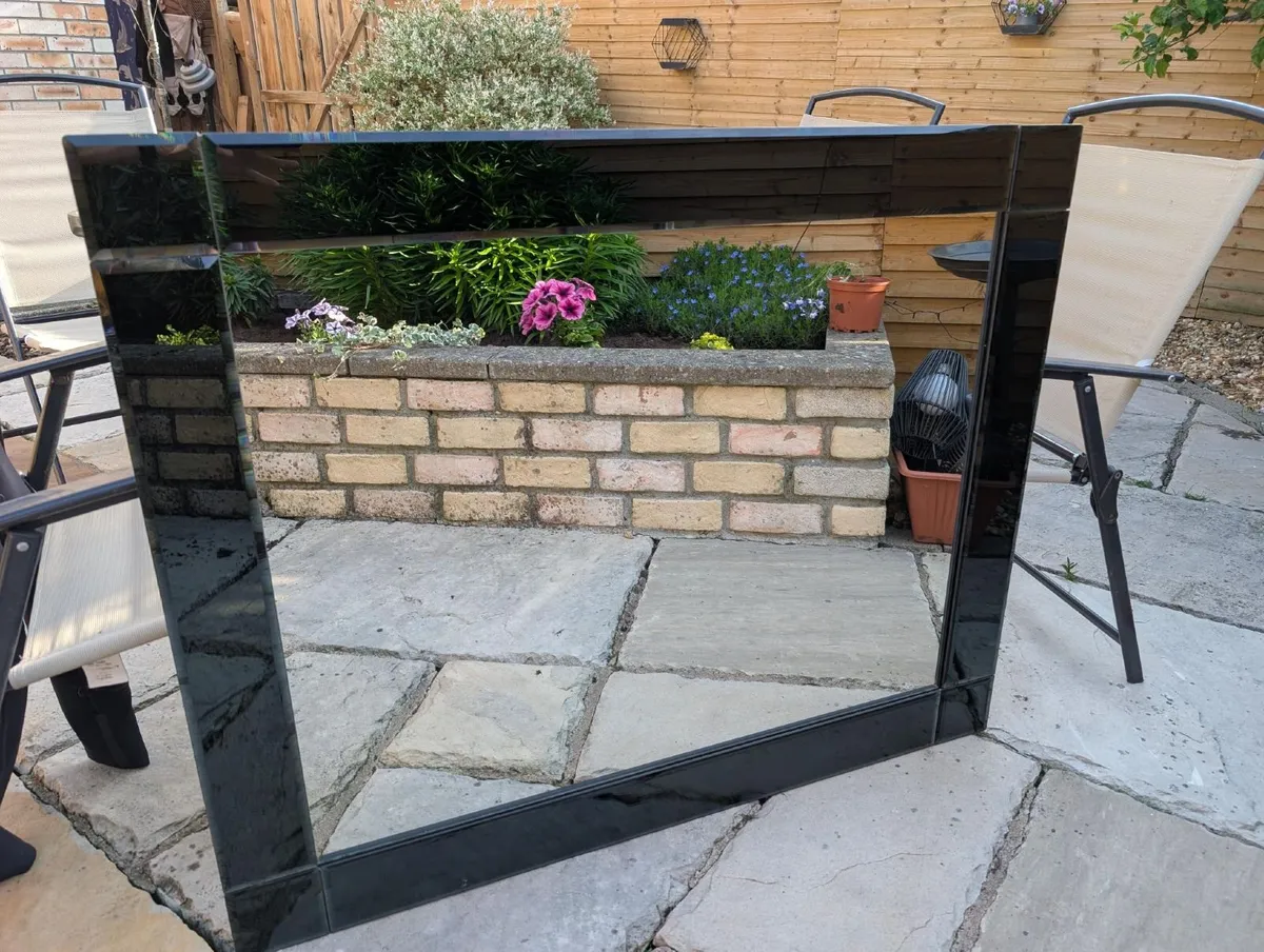 Black Glass Mirror - Image 1