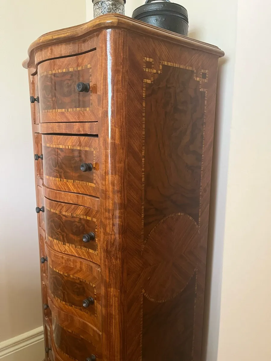 Vintage Burl Wood Chest of Drawers - Image 2