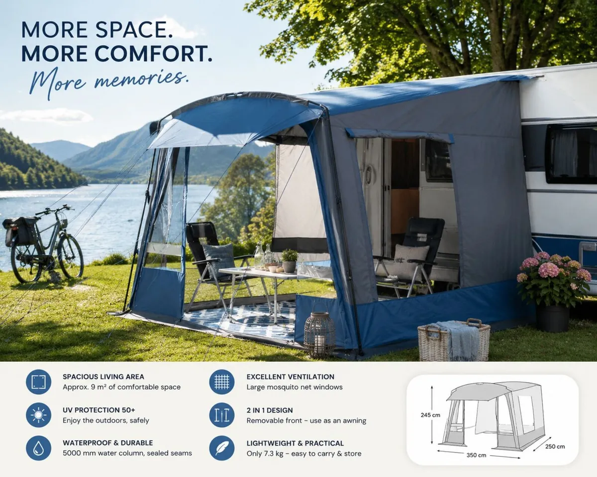Lightweight Caravan Awning  Partial Awning 350 cm, - Image 1