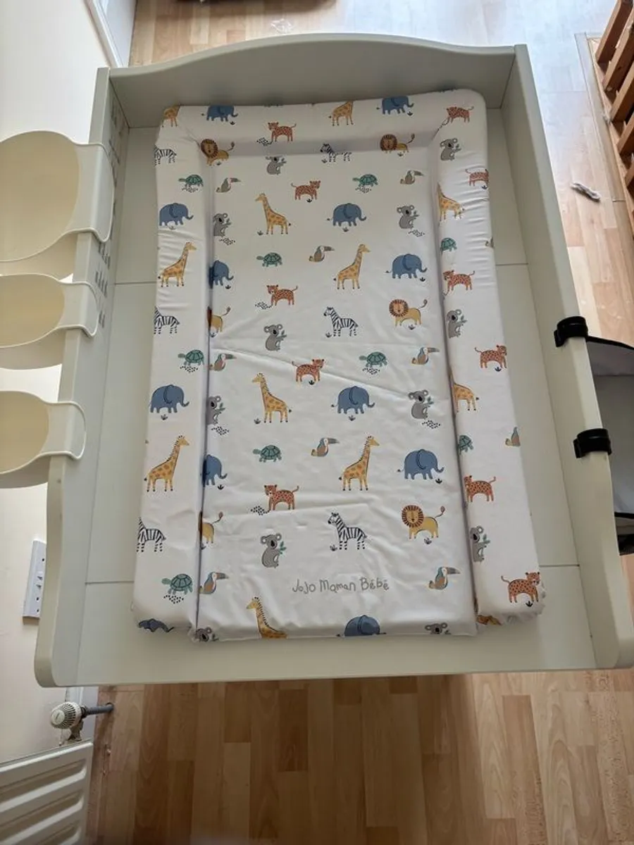 Baby changing table + Tommee Tippee caddy organiser - Image 1