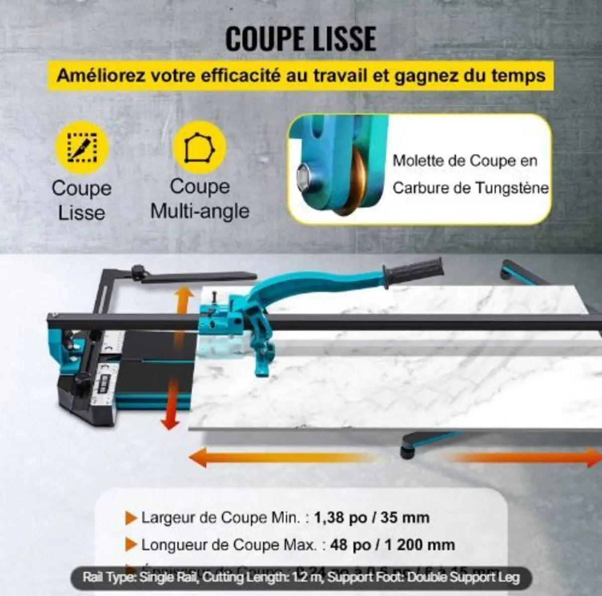 47 Inch Tile Cutter Single Rail - Image 2