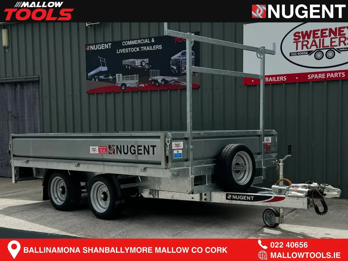 Nugent Flatbed  10' x 6' Twin Axle  c/w Dropsides