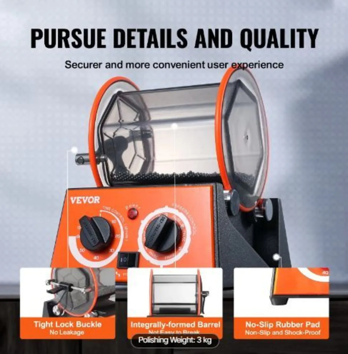 3kg Rotary Tumbler Surface Polisher Jewelry - Image 3