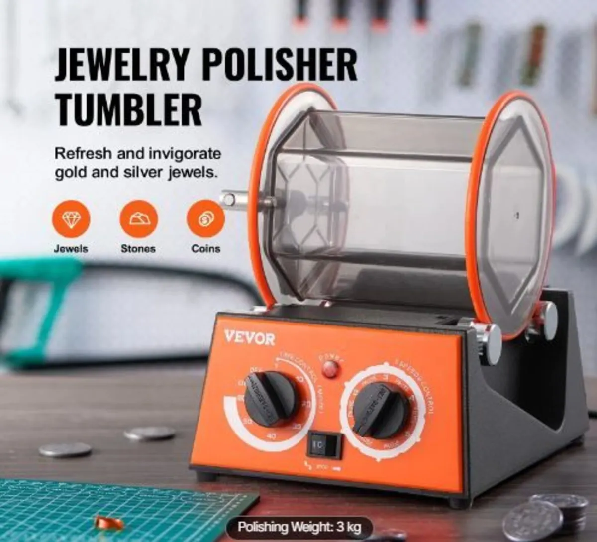 3kg Rotary Tumbler Surface Polisher Jewelry - Image 1