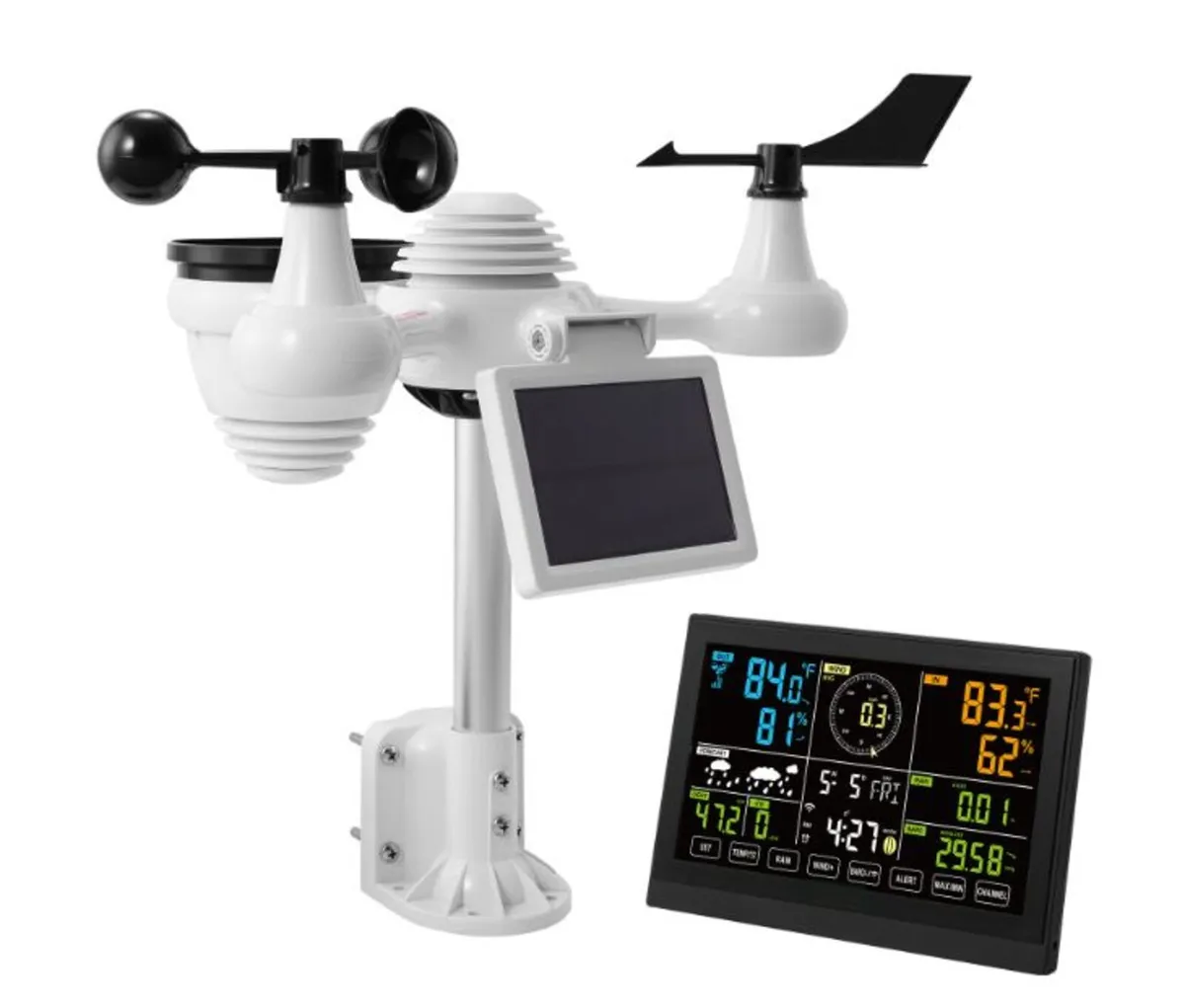 7-in-1 Wi-Fi Weather Station, 7.5 in Color Display - Image 1