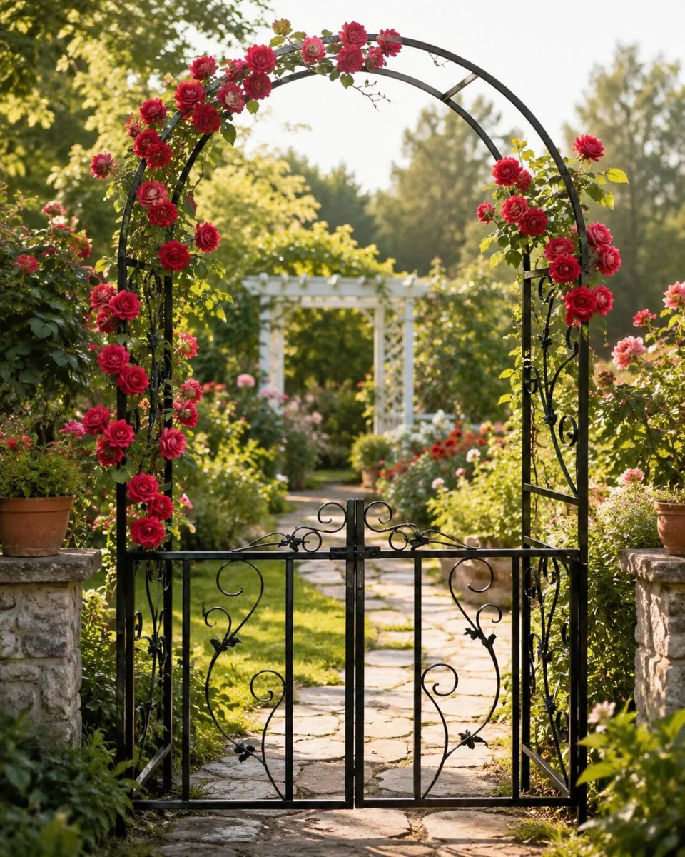 Rose arch Gate Decorative Metal Garden Trellis - Image 2
